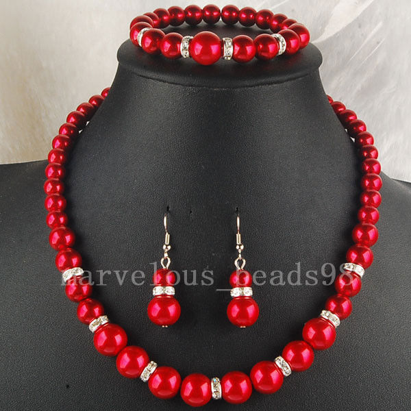 red pearl necklace